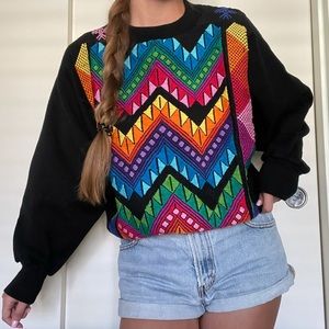Vintage Multicolor Chevron Sweater